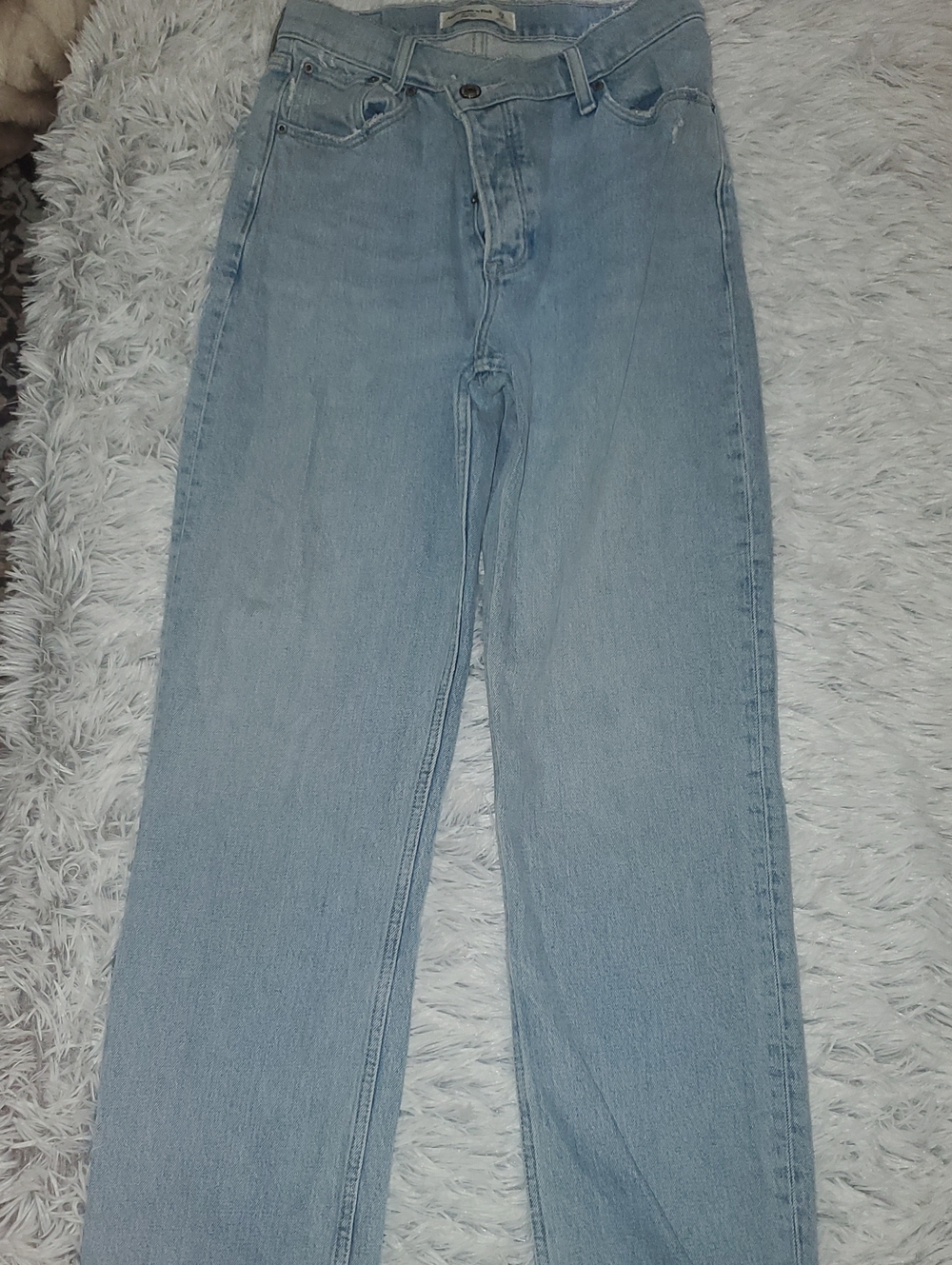 *Abercrombie & Fitch Light Wash Straight-Leg Jeans*